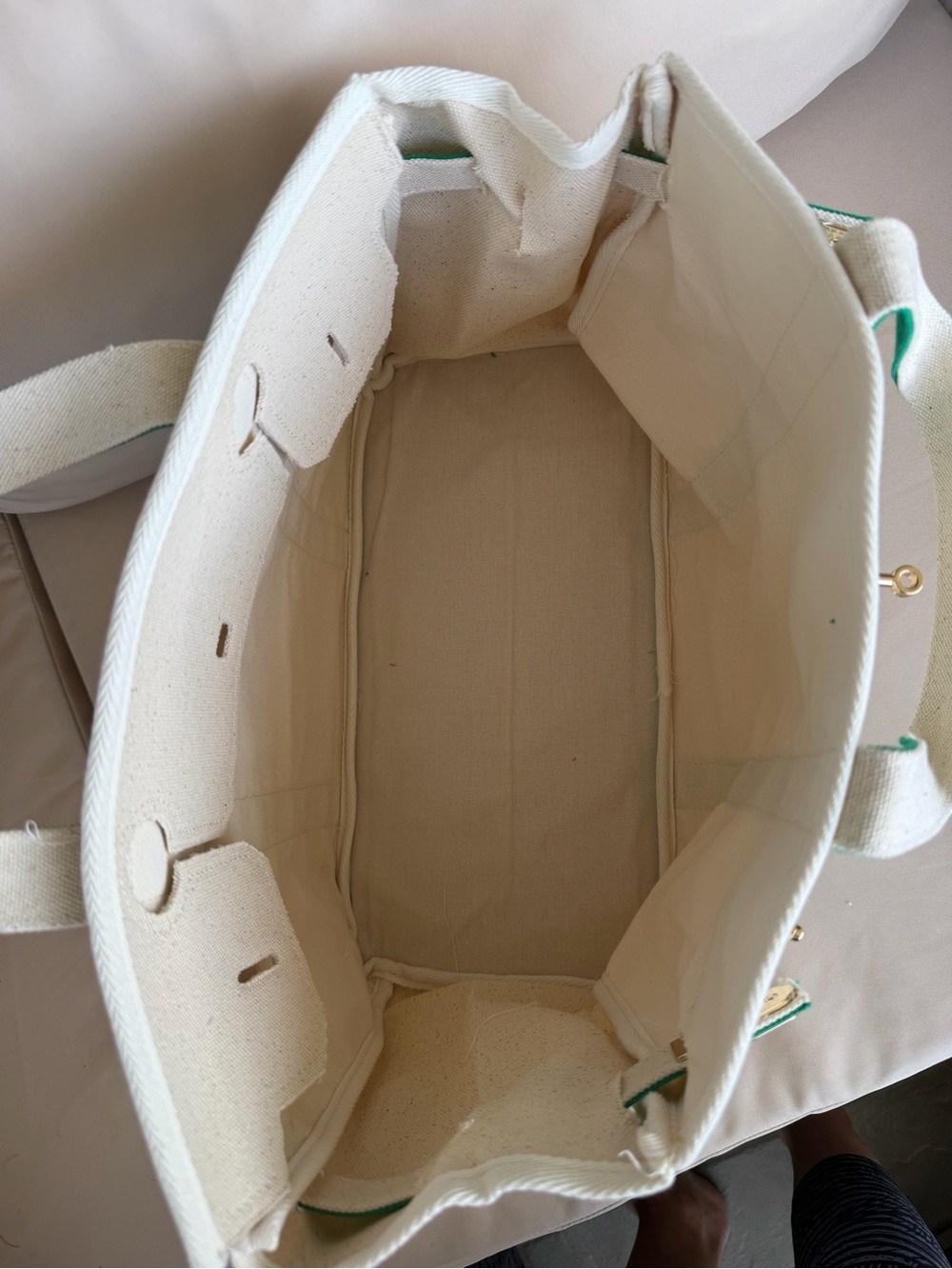 Boatkin Canvas with Green Strap Tote - Picture 5 of 6